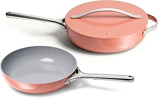 Caraway Fry Pan and Saute Pan Duo Perracotta 10.5 inch 11.8 inch