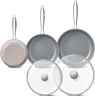 BLAZANT 5 Piece Ceramic Non Stick Frying Pan Set