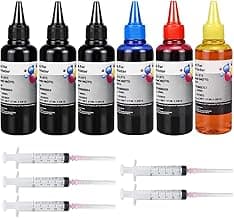 Universal Dye Ink Refill Kit 6x100ML 3BK 1C 1M 1Y