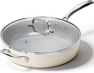 Kikcoin Nonstick Frying Pan with Lid 12 inch 5 QT