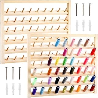 Tosnail 2 Pack Wooden Thread Holder 16.3 inch