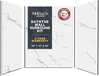 NHIA&CO Bath Tub Surround Kit 60x32x60 inch Glacier
