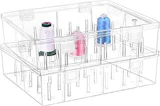 New brothread Tall Clear Thread Spool Storage Box Pack of 2