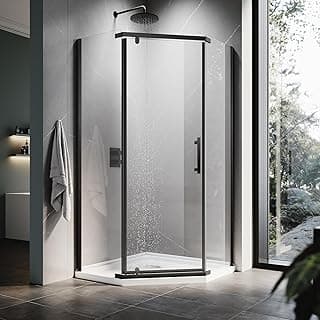 ELEGANT Neo-Angle Frameless Shower Door 36.5x72 inch