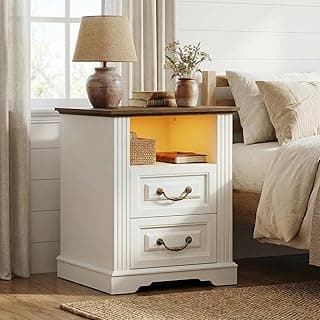 RALGEND Farmhouse Nightstand 6101BZUDWH