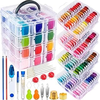 BYMORE 262 Pack Embroidery Thread Floss Kit