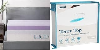 LUCID 3 Inch Lavender Memory Foam Mattress Topper Full