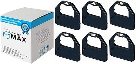 SuppliesMAX Printer Ribbon KX-P165 Black 6 Pack