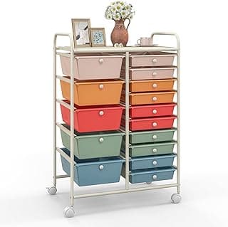 Giantex 15 Drawer Rolling Cart