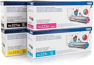 Brother TN221BK TN225C TN225M TN225Y Toner Cartridge Set
