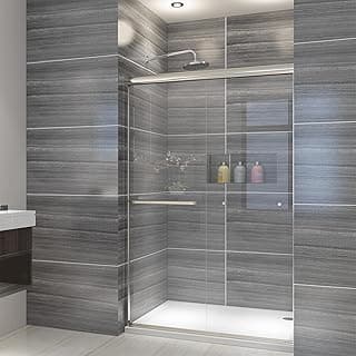 ELEGANT 46.5-48 inch W x 72 inch H Semi-Frameless Sliding Shower Door