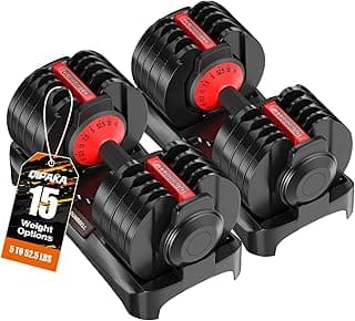 QIPAKA Adjustable Dumbbells Set 52.5lb Pair