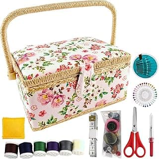 NROZIET SewingBasket-SuiHua : Wooden Kit Storage