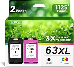 Ankink 63XL Ink Cartridges HP 63 Black Tricolor