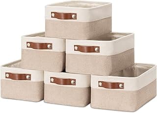 HNZIGE Linen Storage Baskets 6 Pack 11.8 x 7.8 x 5.1 inch