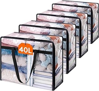 Lifewit 4 Pack 40L Clear Clothes Storage Bags