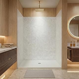 LARWORKS Shower Wall Panels Kit BP9636WH03-01 96x60x36 inch