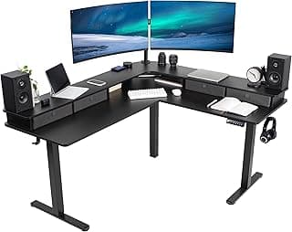 VIVO Electric L-Shaped Standing Desk DESK-E3CVB