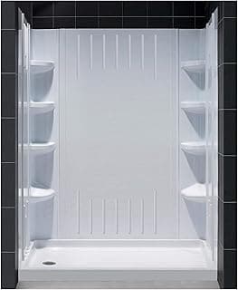 DreamLine Left Drain Acrylic Shower Base Backwall Kit DL-6145L-01