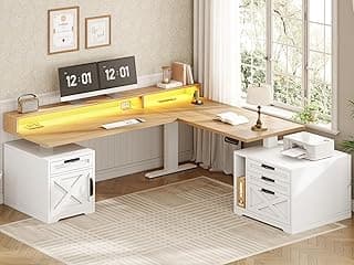 SEDETA Farmhouse L Shaped Standing Desk B0G1BBKS5N