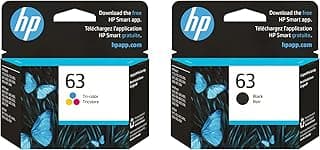 HP 63 Black and Tri-Color Ink Cartridge 2 Pack