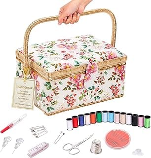 SHANDERBAR Floral Sewing Basket AB1001
