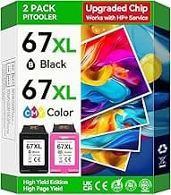 Pitooler 67XL Ink Cartridges Black Color Combo