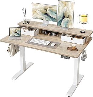TIQLAB Standing Desk 48x24 inch Maple