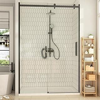 Hasipu Frameless Shower Door 44-48x76 inch