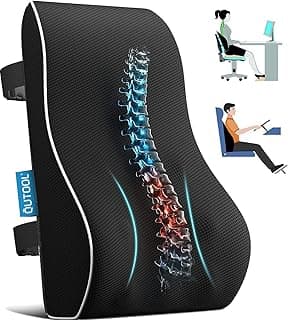 QUTOOL Lumbar Pillow Black 3D Mesh