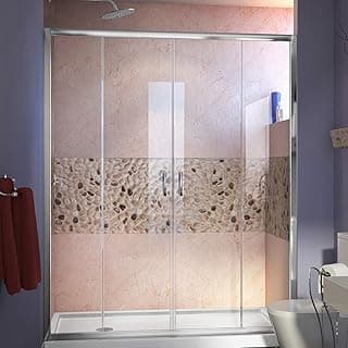 DreamLine DL-6963L-01CL 36x60x74.75 inch Sliding Shower Door and Base