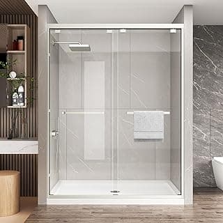 KPUY 43-48 x 76 inch Semi-Frameless Sliding Shower Door