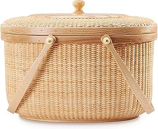Teng Jin Cane-on-cane Weave Hard Ash Oval Basket