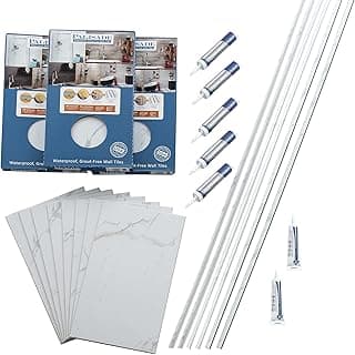 Palisade 25.6 x 14.8 inch Interlocking Vinyl Tile Shower Kit